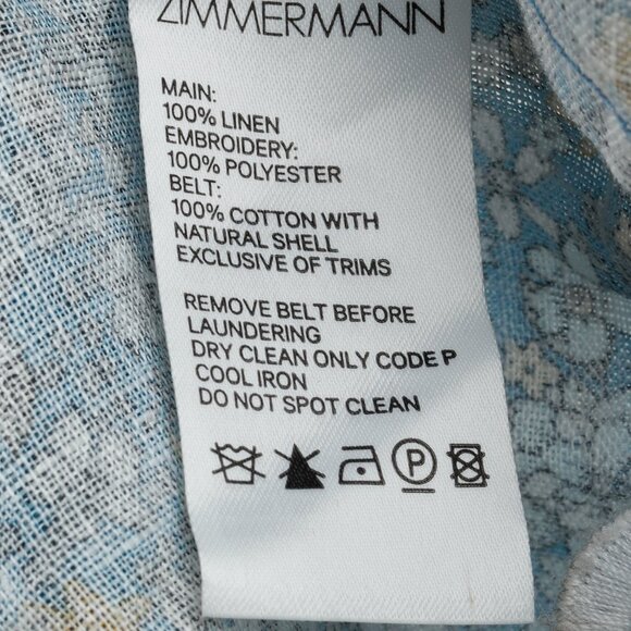 Zimmermann Carnaby Indigo Ditsy Floral-Print Broderie Anglaise Linen Maxi Dress - Picture 11 of 12